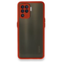 Newface Oppo Reno 5 Lite Kılıf Montreal Silikon Kapak - Kırmızı