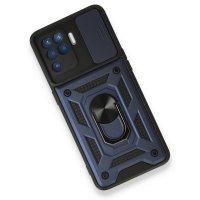 Newface Oppo Reno 5 Lite Kılıf Pars Lens Yüzüklü Silikon - Lacivert