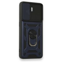 Newface Oppo Reno 5 Lite Kılıf Pars Lens Yüzüklü Silikon - Lacivert