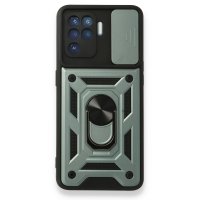 Newface Oppo Reno 5 Lite Kılıf Pars Lens Yüzüklü Silikon - Yeşil