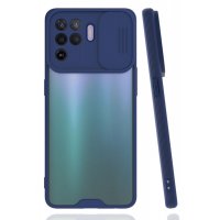 Newface Oppo Reno 5 Lite Kılıf Platin Kamera Koruma Silikon - Lacivert