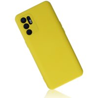 Newface Oppo Reno 6 Kılıf Nano içi Kadife Silikon - Sarı