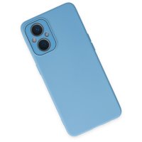 Newface Oppo Reno 8 Lite Kılıf Lansman Glass Kapak - Sky Blue
