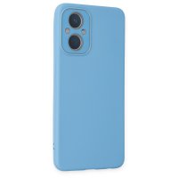 Newface Oppo Reno 8 Lite Kılıf Lansman Glass Kapak - Sky Blue