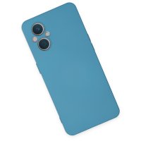 Newface Oppo Reno 8 Lite Kılıf Nano içi Kadife Silikon - Mavi