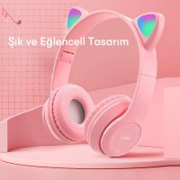 Newface P47M Kablosuz Kedi Kulaklık - Mor