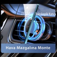 Newface Q40 Ayarlanabilir Izgara Klipsli Manyetik Magsafe Araç Tutucu - Siyah