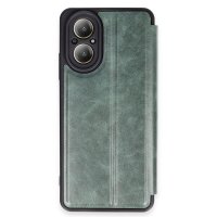 Newface Realme 12 Lite Kılıf Flip Cover - Koyu Yeşil