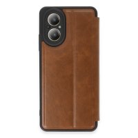 Newface Realme 12 Lite Kılıf Flip Cover - Taba