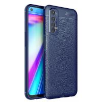 Newface Realme 7 Kılıf Focus Derili Silikon - Lacivert