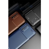 Newface Realme 7 Kılıf Auto Focus Karbon Kapak - Siyah