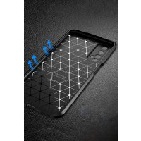 Newface Realme 7 Kılıf Auto Focus Karbon Kapak - Siyah