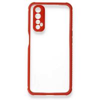 Newface Realme 7 Kılıf Miami Şeffaf Silikon - Kırmızı
