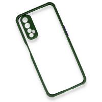 Newface Realme 7 Kılıf Miami Şeffaf Silikon - Koyu Yeşil