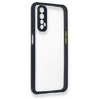 Newface Realme 7 Kılıf Miami Şeffaf Silikon - Lacivert