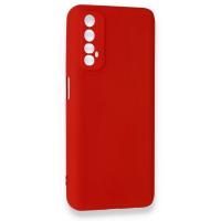 Newface Realme 7 Kılıf Nano içi Kadife Silikon - Kırmızı