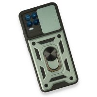 Newface Realme 8 Pro Kılıf Pars Lens Yüzüklü Silikon - Yeşil