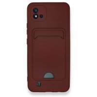 Newface Realme C11 2021 Kılıf Kelvin Kartvizitli Silikon - Bordo