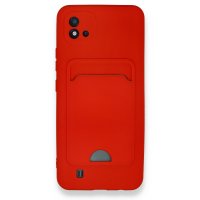 Newface Realme C11 2021 Kılıf Kelvin Kartvizitli Silikon - Kırmızı
