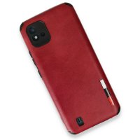 Newface Realme C11 2021 Kılıf Loop Deri Silikon - Kırmızı