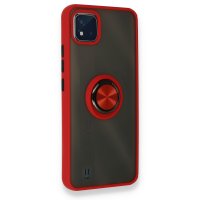 Newface Realme C11 2021 Kılıf Montreal Yüzüklü Silikon Kapak - Kırmızı