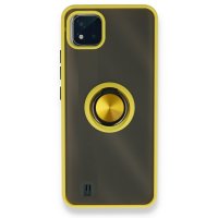 Newface Realme C11 2021 Kılıf Montreal Yüzüklü Silikon Kapak - Sarı