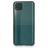 Newface Realme C11 Kılıf Miami Şeffaf Silikon - Koyu Yeşil