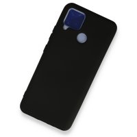 Newface Realme C15 Kılıf Nano içi Kadife  Silikon - Siyah
