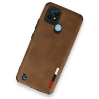 Newface Realme C21 Kılıf Loop Deri Silikon - Kahverengi