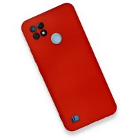 Newface Realme C21 Kılıf Nano içi Kadife Silikon - Kırmızı