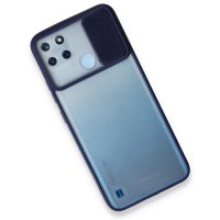 Newface Realme C21Y Kılıf Palm Buzlu Kamera Sürgülü Silikon - Lacivert