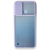 Newface Realme C21Y Kılıf Palm Buzlu Kamera Sürgülü Silikon - Lila