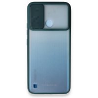 Newface Realme C21Y Kılıf Palm Buzlu Kamera Sürgülü Silikon - Yeşil