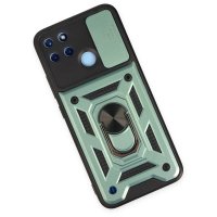 Newface Realme C21Y Kılıf Pars Lens Yüzüklü Silikon - Yeşil