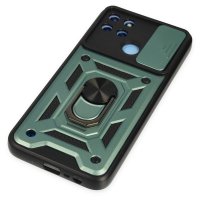 Newface Realme C21Y Kılıf Pars Lens Yüzüklü Silikon - Yeşil