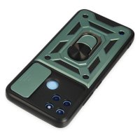 Newface Realme C21Y Kılıf Pars Lens Yüzüklü Silikon - Yeşil