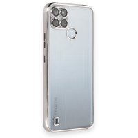 Newface Realme C21Y Kılıf Razer Lensli Silikon - Gümüş
