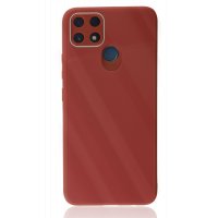 Newface Realme C25 Kılıf Glass Kapak - Bordo