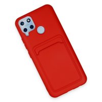 Newface Realme C25 Kılıf Kelvin Kartvizitli Silikon - Kırmızı