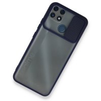 Newface Realme C25s Kılıf Palm Buzlu Kamera Sürgülü Silikon - Lacivert