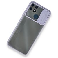 Newface Realme C25s Kılıf Palm Buzlu Kamera Sürgülü Silikon - Lila