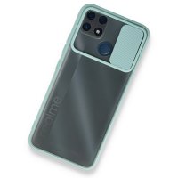 Newface Realme C25s Kılıf Palm Buzlu Kamera Sürgülü Silikon - Turkuaz
