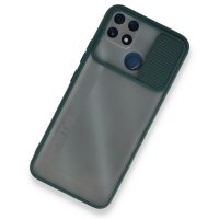 Newface Realme C25 Kılıf Palm Buzlu Kamera Sürgülü Silikon - Yeşil