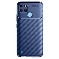 Newface Realme C25Y Kılıf Auto Focus Karbon Kapak - Lacivert