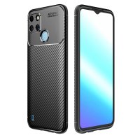 Newface Realme C25Y Kılıf Focus Karbon Silikon - Siyah