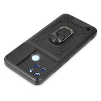 Newface Realme C25Y Kılıf Pars Lens Yüzüklü Silikon - Siyah