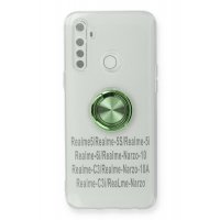Newface Realme C3 Kılıf Gros Yüzüklü Silikon - Yeşil