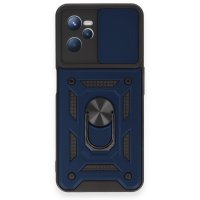 Newface Realme C35 Kılıf Pars Lens Yüzüklü Silikon - Lacivert