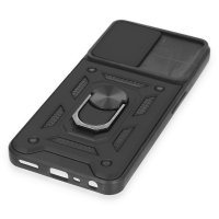 Newface Realme C35 Kılıf Pars Lens Yüzüklü Silikon - Siyah