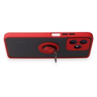 Newface Realme C53 Kılıf Montreal Yüzüklü Silikon Kapak - Kırmızı